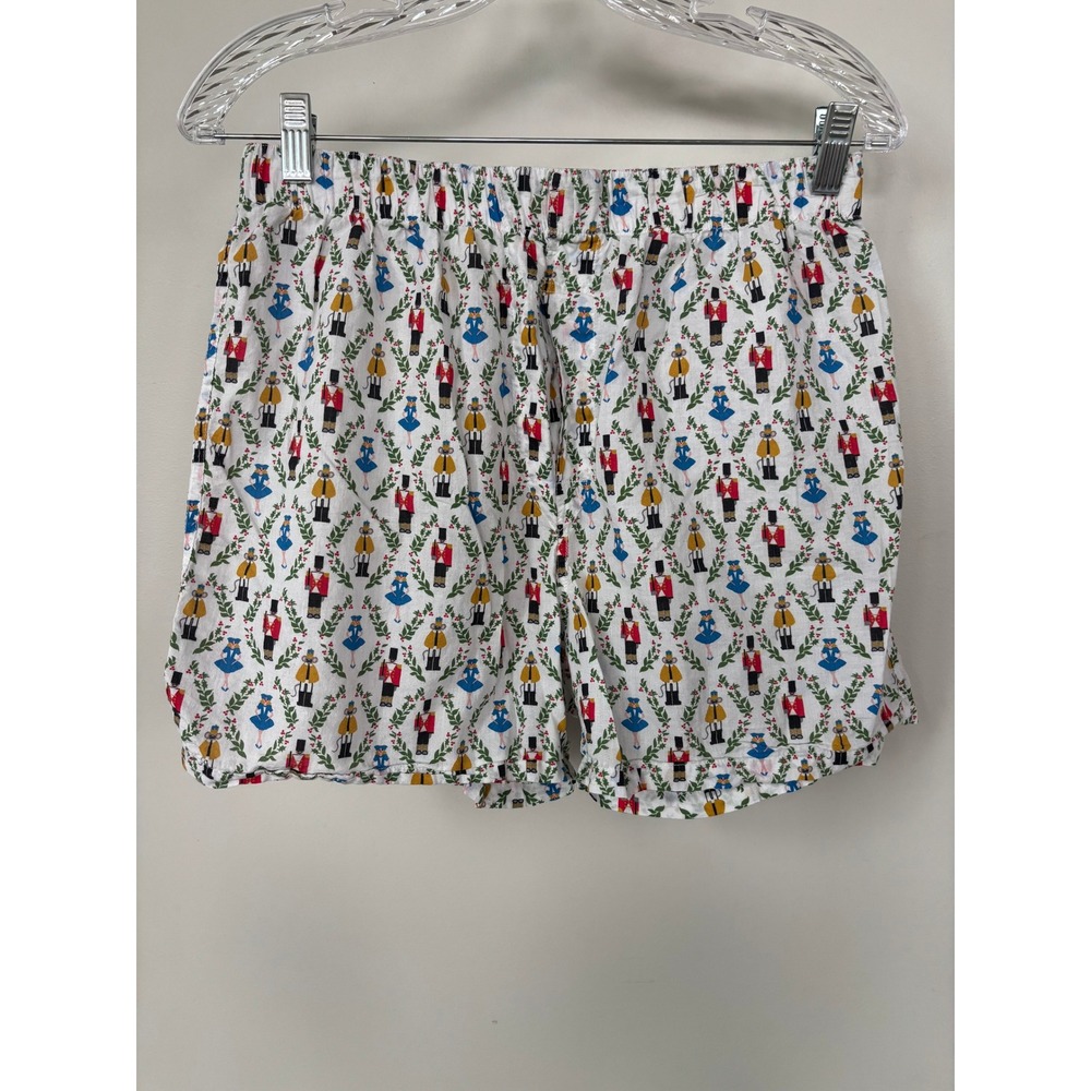 Roller Rabbit Nutcracker Pajama Shorts Mens Medium White Cotton Holiday Boxers